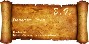 Demeter Irma névjegykártya